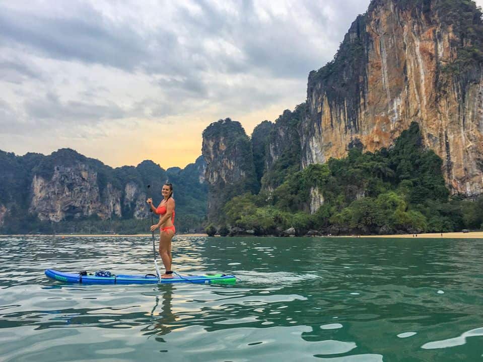 Stand up paddle boarding (SUP) in Railay Beach Thailand